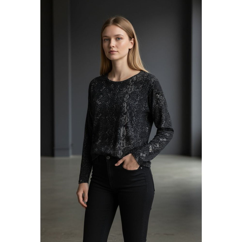 NWT Obey No 89 Sidewinder Long Sleeve Top Black Burnout Textured USA Made Size M